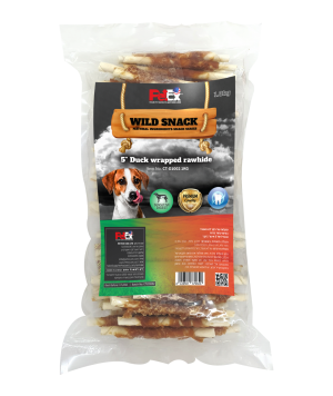 אריזת חיסכון של מקלות לעיסה מובחרים לכלב בציפוי בשר ברווז מיובש 1 ק”ג