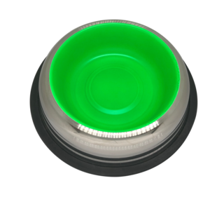 פטקס -קערת נירוסטה עם גומיות בתחתית בצבע ירוק זוהר 0.90 ליטר