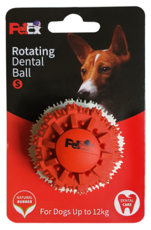 כדור דנטלי גודל S לכלב בשילוב זיזי משחק דגם ER004